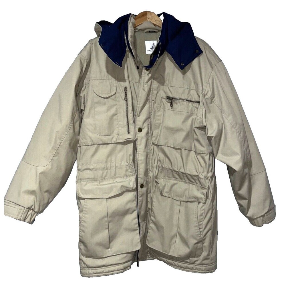 Misty Harbor Men's Vintage Winter Utility Parka size L Hooded Fleece Lined